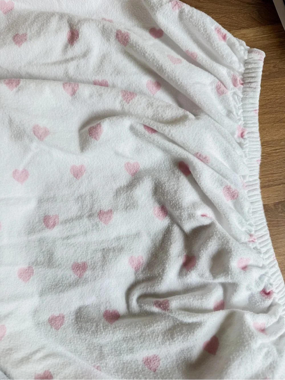 Pottery Barn Kids Full/Double Pink Heart Flannel Sheet Set Fitted Flat coquette